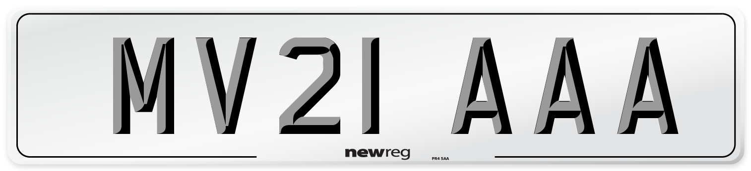 MV21 AAA Number Plate from New Reg